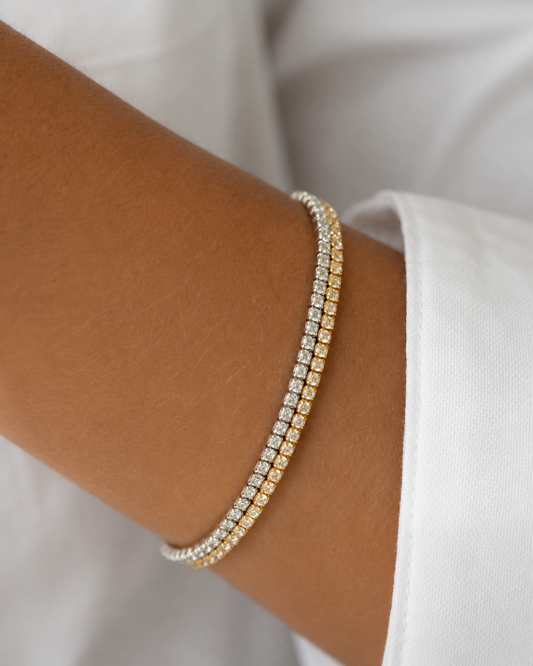 Le Tennis Orynn Argenté ou Doré — Bracelet tennis cristaux argenté ou doré en acier inoxydable | Maison Orynn