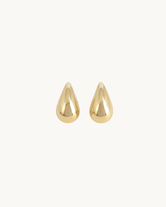 L'Éclipse Doré — Boucles d'oreilles pendantes goutte bombée dorées en argent 925 | Maison Orynn