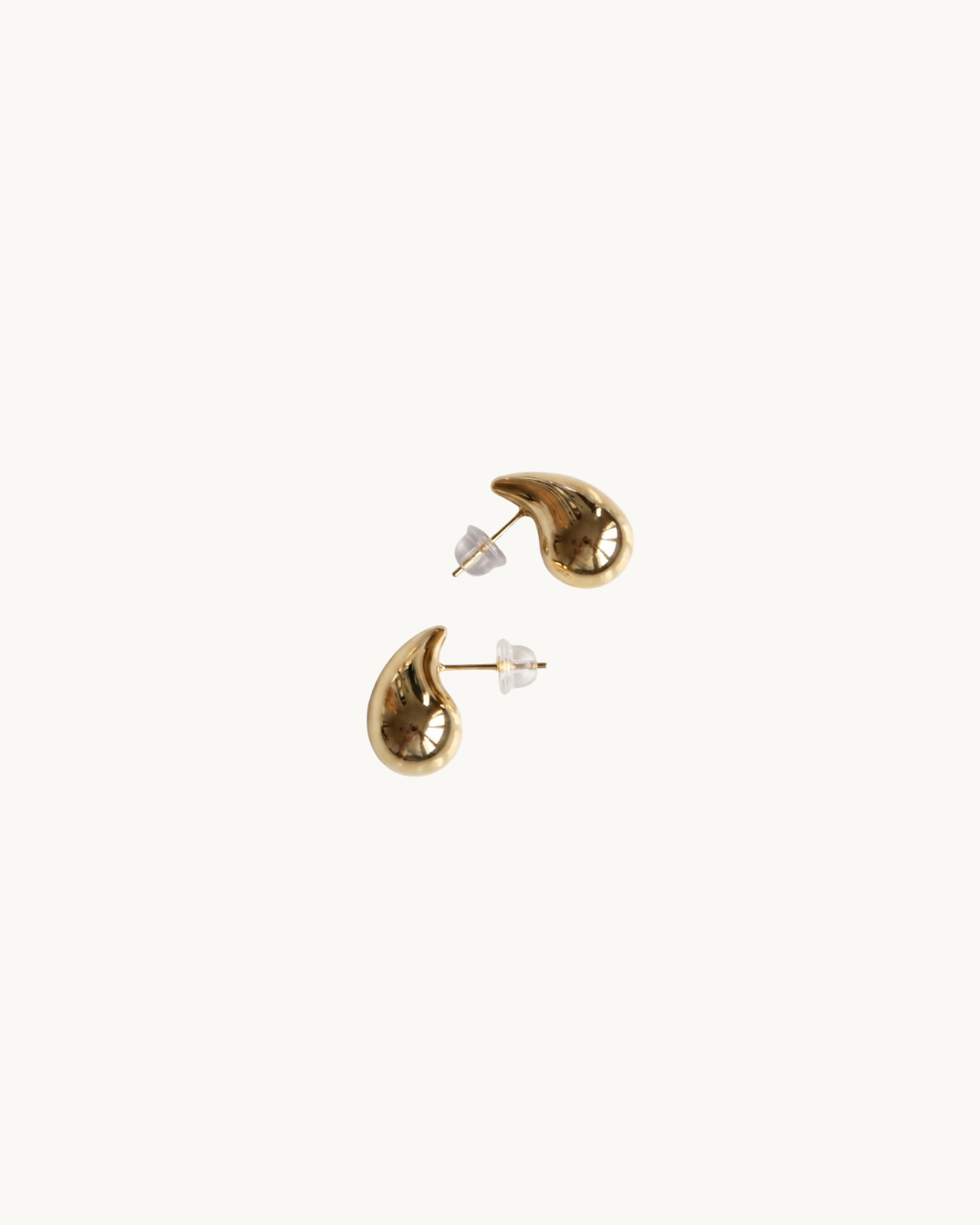 L'Éclipse Doré — Boucles d'oreilles pendantes goutte bombée dorées en argent 925 | Maison Orynn