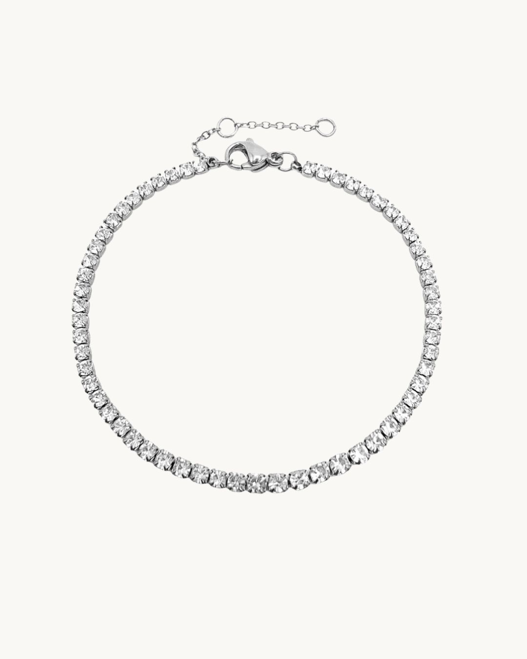Le Tennis Orynn Argenté — Bracelet tennis cristaux en acier inoxydable | Maison Orynn