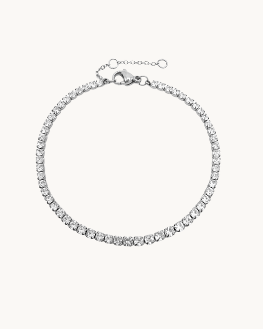 Le Tennis Orynn Argenté — Bracelet tennis cristaux en acier inoxydable | Maison Orynn