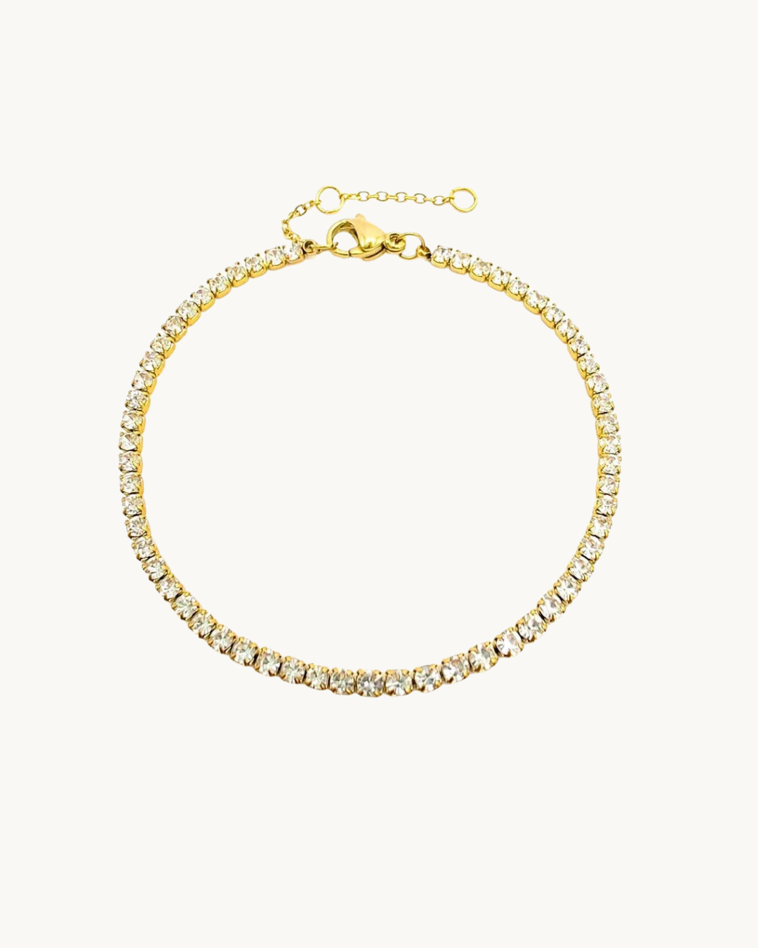 Le Tennis Orynn Doré — Bracelet tennis cristaux doré en acier inoxydable | Maison Orynn
