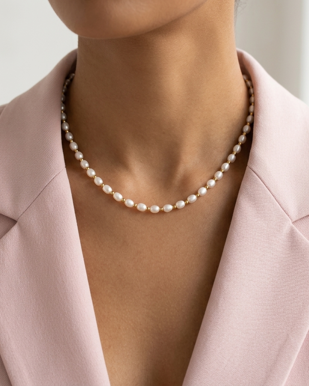 Les Perles Dorées — Collier perles baroques naturelles séparateurs dorés | Maison Orynn